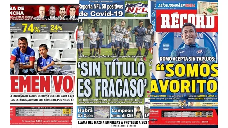 Cruz Azul sigue siendo portada en México a 3 días del inicio de la Liga