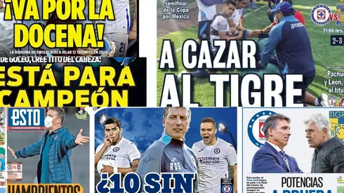 Cruz Azul y las semis vs Tigres se llevan las portadas del día