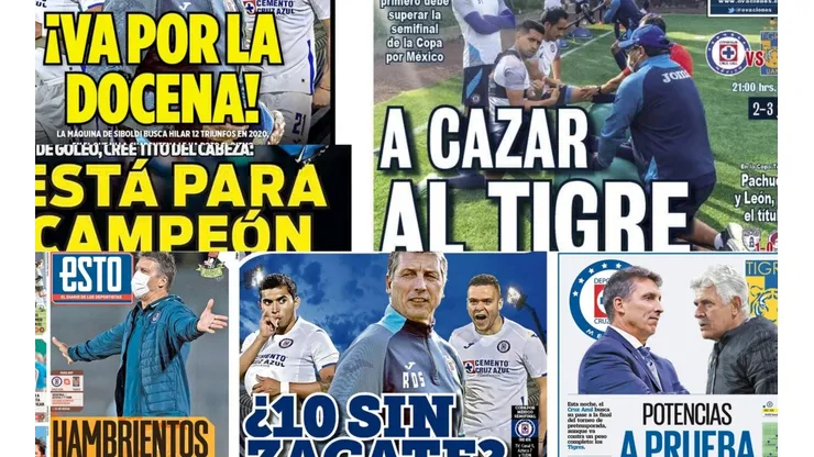 Cruz Azul y las semis vs Tigres se llevan las portadas del día
