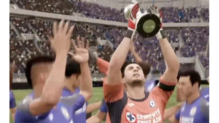 La Máquina festejando con la copa de campeón