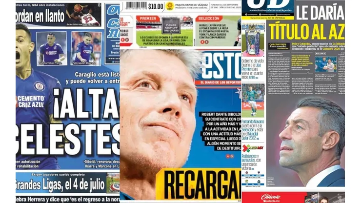 La renovación de Siboldi con Cruz Azul se toma las portadas en México