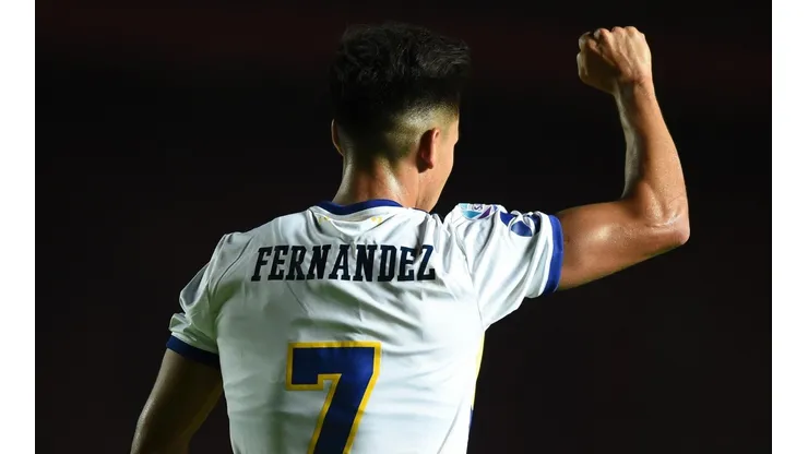 Pol Fernández en el duelo entre Boca Juniors vs. Colón