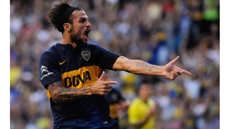 Daniel Osvaldo cuando jugaba con Boca Juniors