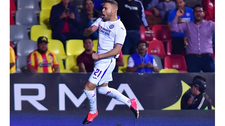 Rodríguez celebrando un tanto ante Morelia