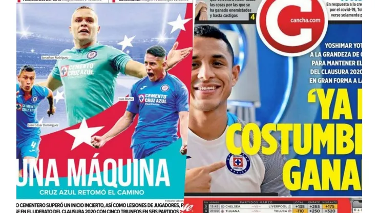 Cruz Azul y su liderato en Liga MX siguen tomándose las portadas