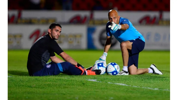 Corona y Pérez en un entrenamiento