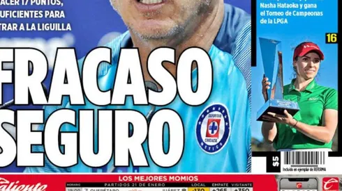 Cruz Azul y su fracaso siguen tomándose las portadas en México