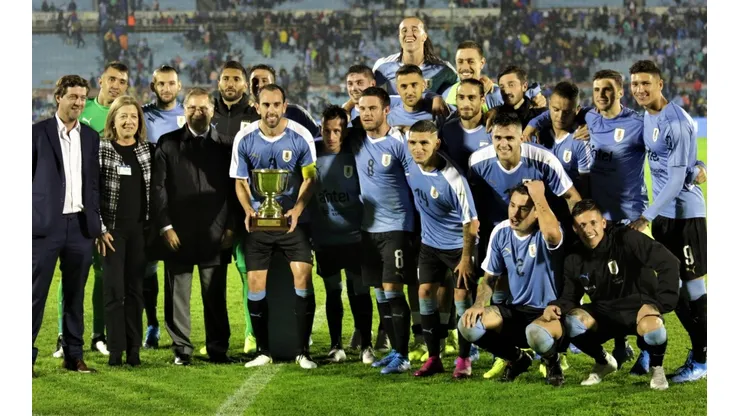 Jonathan Rodríguez presente en el triunfo de Uruguay.
