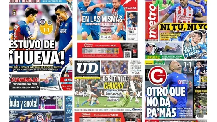 Las portadas del empate contra Chivas