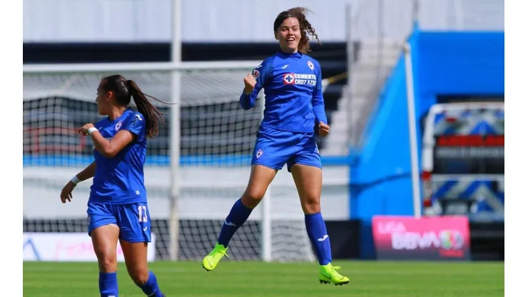 Jugadores de la Femenil celebrando el triunfo.