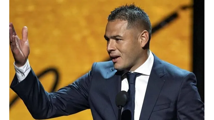 Pablo Aguilar en la premiación del Balón de Oro.