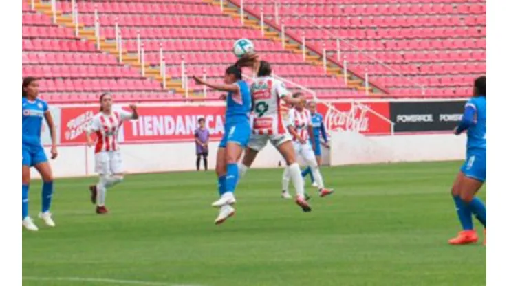 Cruz Azul enfrentando a Necaxa.