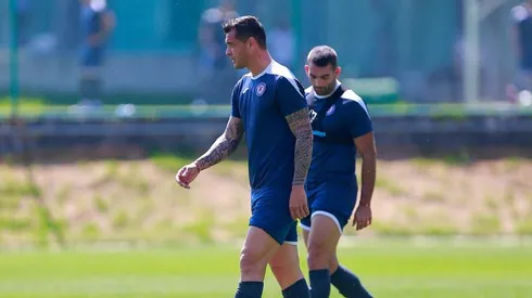 Milton Caraglio en el entrenamiento de Pretemporada.