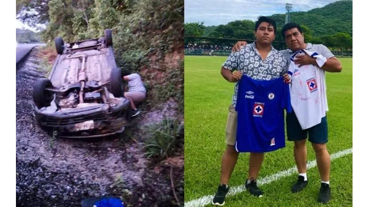 Aficionados de Cruz Azul en su lamentable accidente.