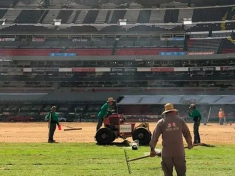 Así van los trabajos en el engramado del Estadio Azteca