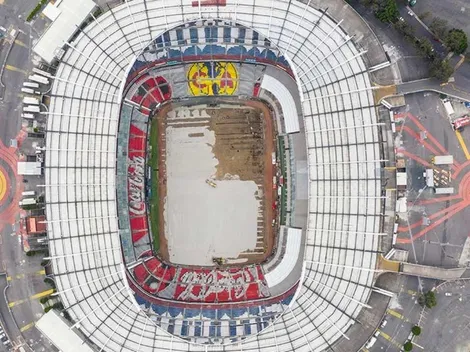 Los cuidados en la instalación del nuevo pasto del Estadio Azteca