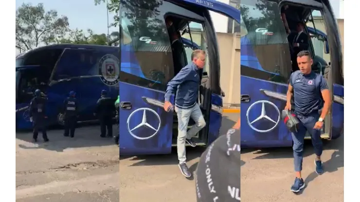 Cruz Azul ya llegó al Estadio Azteca.