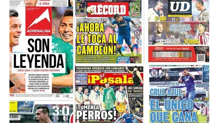 Cruz Azul acaparó las portadas tras golear a Querétaro