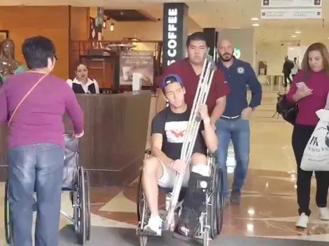 Javier Salas fue dado de alta y todo el plantel fue a verlo a su casa