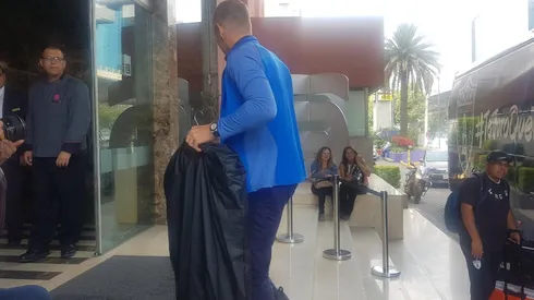 Martín Palermo en su llegada a la CDMX.