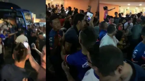 Cruz Azul llegó al Estadio rodeado de cientos de aficionados.