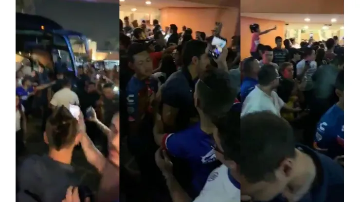 Cruz Azul llegó al Estadio rodeado de cientos de aficionados.