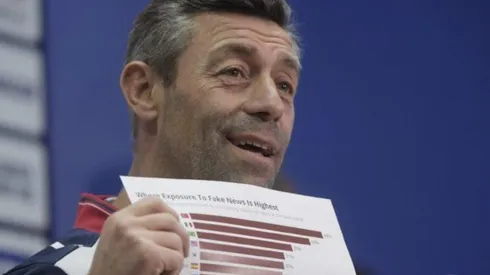 Pedro Caixinha presentó datos sobre fake news hoy.