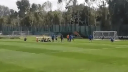 Cruz Azul entrenando penales en La Noria. (Archivo)