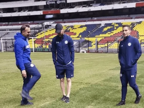Peláez conforme: Cruz Azul reconoció la cancha del Estadio Azteca