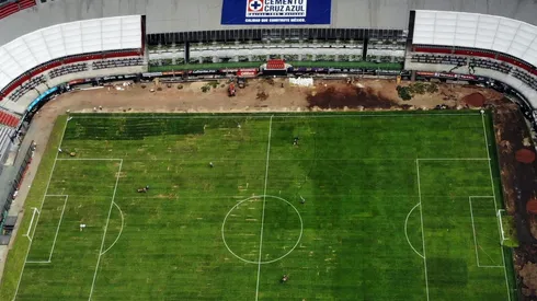 Así se ve desde arriba el césped del estadio donde se jugará esta noche