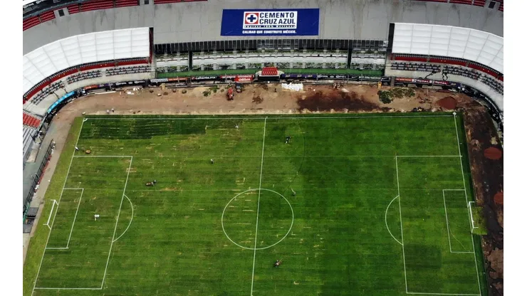 Así se ve desde arriba el césped del estadio donde se jugará esta noche