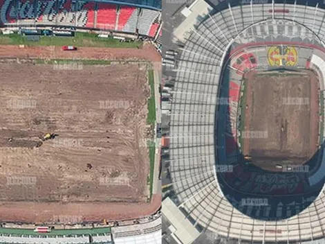 Adiós híbrido: remueven el pasto del Estadio Azteca de cara a la Liguilla