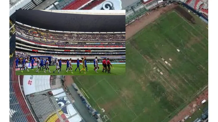 Así luce el pasto del Estadio Azteca a la espera de Cruz Azul