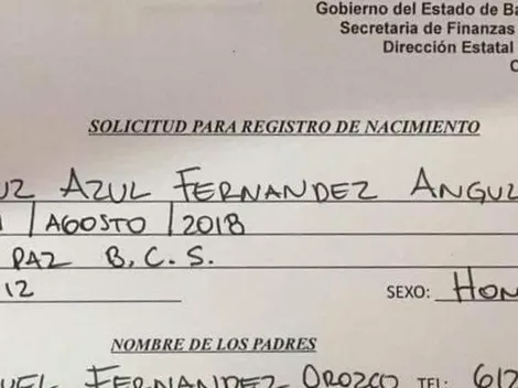 Insólito: nace un niño llamado "Cruz Azul" en Baja California Sur