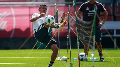 Hernández entrenando en Estados Unidos por el Tri.