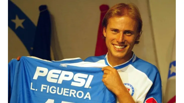 Figueroa cuando fue presentado como jugador de la Máquina