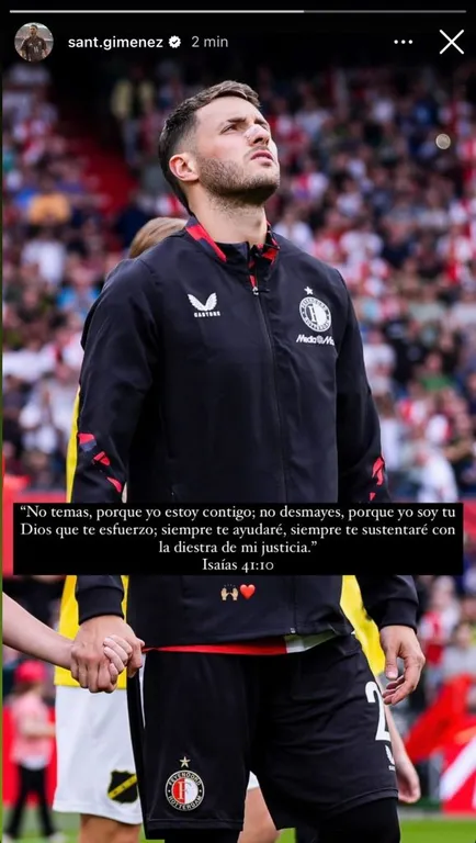 El triste mensaje de Santi Giménez tras confirmarse su lesión (Instagram)