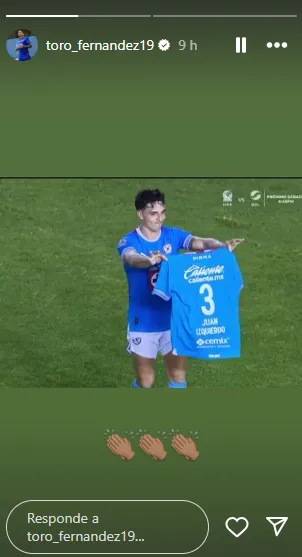 Mensaje del Toro Fernández en Instagram