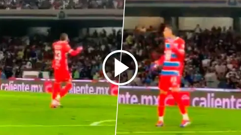 Mier festejó fuerte el segundo gol del celeste.