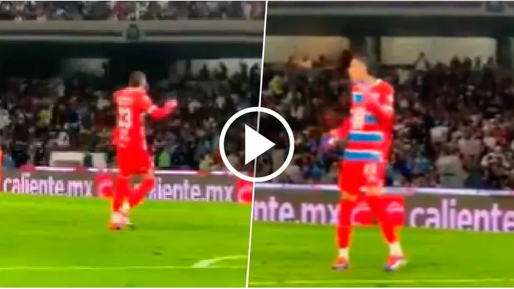 Mier festejó fuerte el segundo gol del celeste.