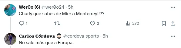 Respuesta de Carlos Córdova en X