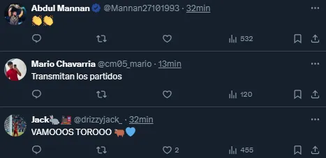 Reacción de la afición al gol del Toro Fernández. (X)