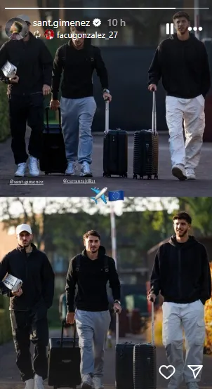 Santiago Giménez en su Instagram este martes
