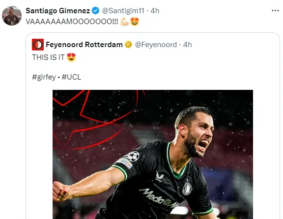 Publicación de Giménez en X