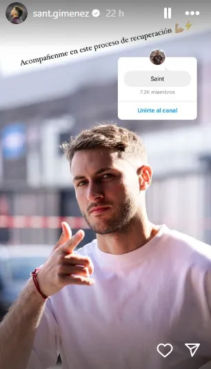 Publicación de Santiago Giménez en Instagram