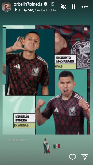 Publicación de Orbelín Pineda en Instagram