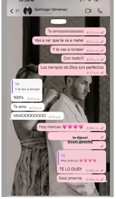 Conversación que publicó la hermana de Giménez
