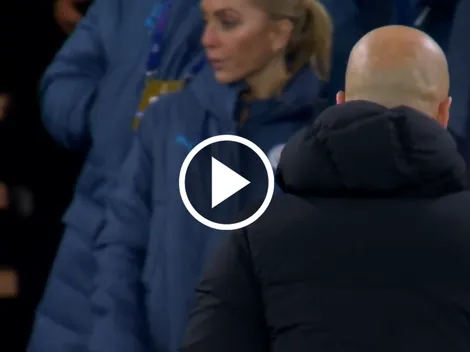 La reacción de Pep tras el gol de Santi Giménez