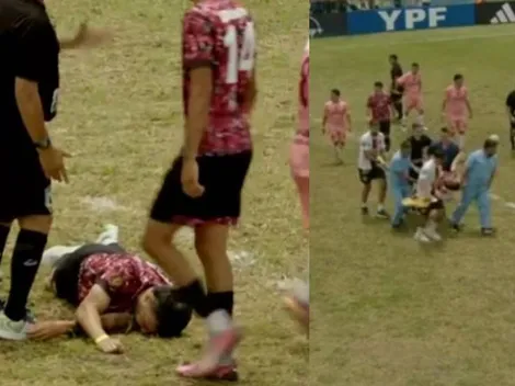 Nicolás Bertolo quedó inconsciente en el campo tras recibir un fuerte golpe