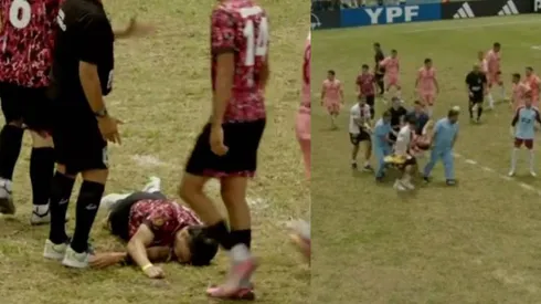 Nicolás Bertolo quedó inconsciente en el campo tras recibir un fuerte golpe